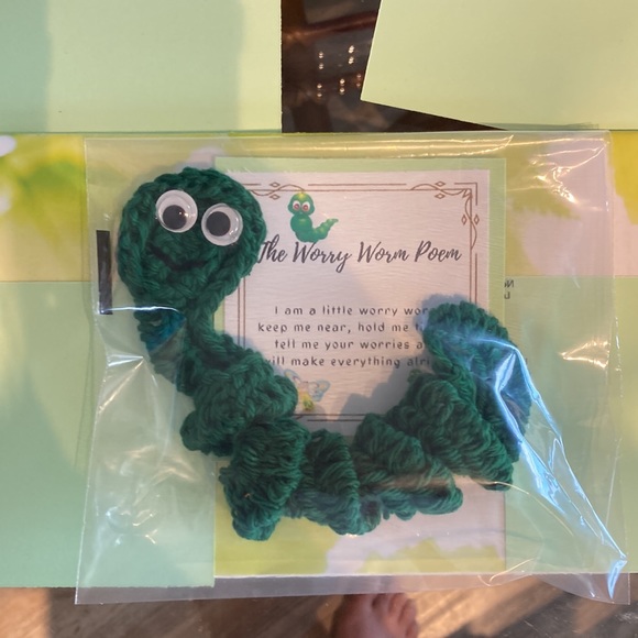 SPECIAL 2 for $25 Handmade 8” wiggly Worry Worm with Poem Amigurumi - Picture 6 of 16